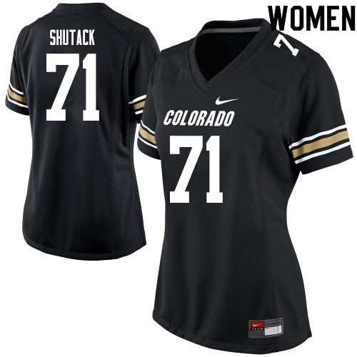 Women #71 Jack Shutack Colorado Buffaloes College Football Jerseys Sale-Black